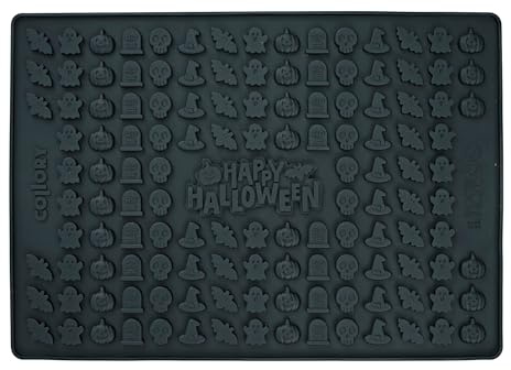 Collory Backmatte Hundekekse, Leckerlis in MINI HALLOWEEN MOTIVE (ca. 2cm), Silikon Backform, Hitzebeständig, Lebensmittelecht & Bpa-frei