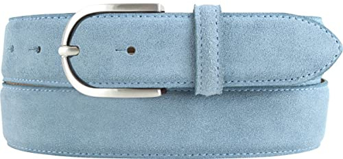 BELTINGER Damen-Gürtel aus Veloursleder 3,5 cm | Velour-Ledergürtel für Damen 35mm | Wildleder-Gürtel mit runder Gürtelschließe