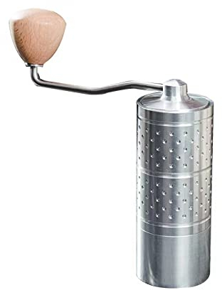 Oficina PatróN De Puntos Redondos Molienda A Mano En El Hogar Café Molinillo De Café Conveniente Molinillo De Café PequeñO PortáTil Para Acampar Al Aire Libre Lavable A Mano (Plata)