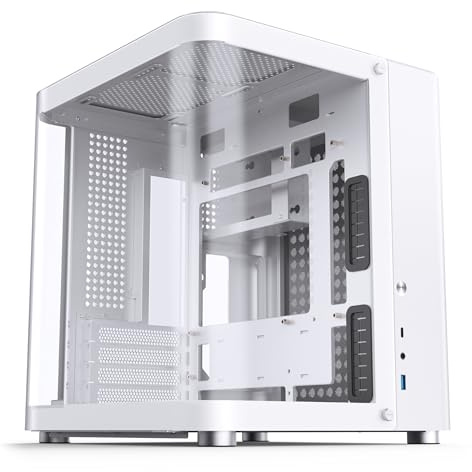 Jonsbo TK-1 2.0 Micro-ATX Case PC Bianco – Mini-Tower con design a doppia camera, vetro temperato, supporto per radiatore da 240 mm e USB-C