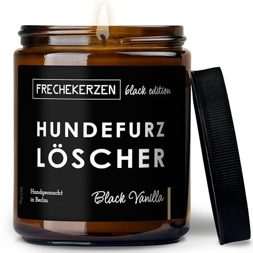 Lustige Duftkerze mit Spruch für Hunde Besitzer & Liebhaber | Handgemacht aus Sojawachs | In Geschenkbox | Valentinstag Geburtstagsgeschenk, Gast Geschenk Hundehalter Dog Lovers |Black Vanilla