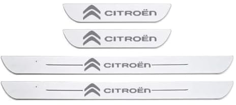 Protection Seuil de Porte Voiture pour Citroen C3 C3 aircross 2002-2022, Bande Décorative Anti-Usure de Seuil Matériau en Acier Inoxydable, 4Pcs