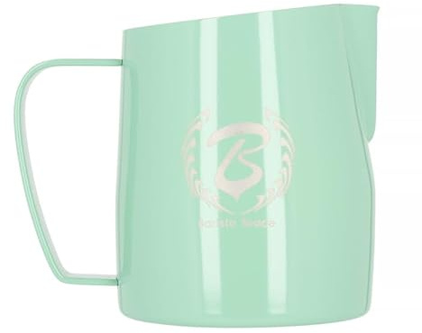 Barista Space Polished Silver Milk Jug optimal für Latte Art mit präziser Ausgusstülle, leicht und handlich, empfohlen von Weltmeistern – silverGreen - 450ml