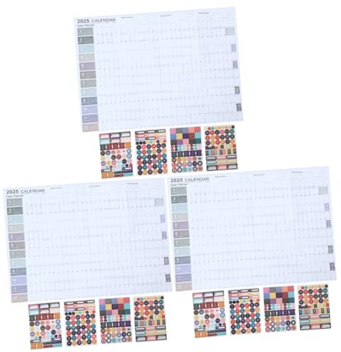 STOBOK 3sätze Kreativer Wandkalender Jahresplaner Im -farben Dekorativer Monatskalender Für Büro Und Zuhause Für Lehrer Studenten Und Berufstätige