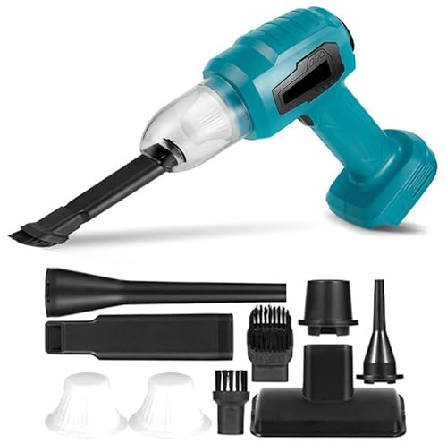 Handstaubsauger Akku 28000PA, 5 in 1 Auto Kabellos Handstaubsauger, Mini Autostaubsauger Staubsauger Gebläse, 500W Aufladbar Tragbar Staubsauger für Büro Genutzt, Haus, Küche, Tierh (Ohne Batterie)