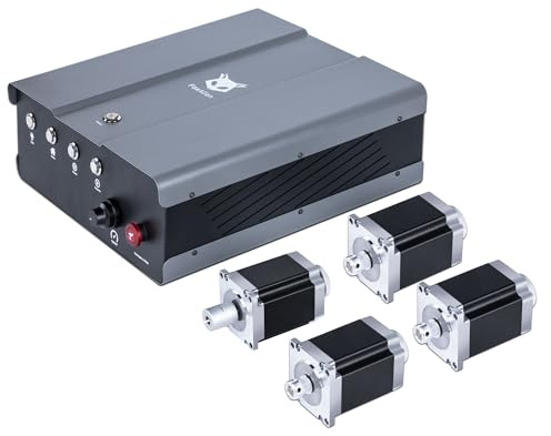 FoxAlien NEMA23 Schrittmotoren Upgrade Kit für Masuter 3, 4PCS 57-76 Open-loop Motoren mit DM542 Treibern Controller Box, Schleppkettenkabel für Masuter 3 CNC Fräs/Fräsmaschine