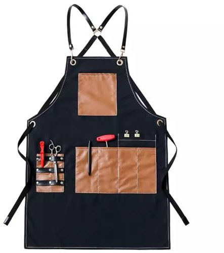 YBAAKZIIR Delantal de trabajo de la madera,delantal de jardi Delantal de herramientas delantal cintura peluquero pelo uñas hogar cocina restaurante ropa de trabajo delantal for hombres mujeres(Noir)