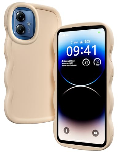 PanXCase Funda para Motorola Moto G14 / Moto G54 - Funda Silicona Diseño Olas Bonito, Delgado Suave Ligera Mujeres Chicas Antigolpes Anti-rayaduras Capa (Blanco)
