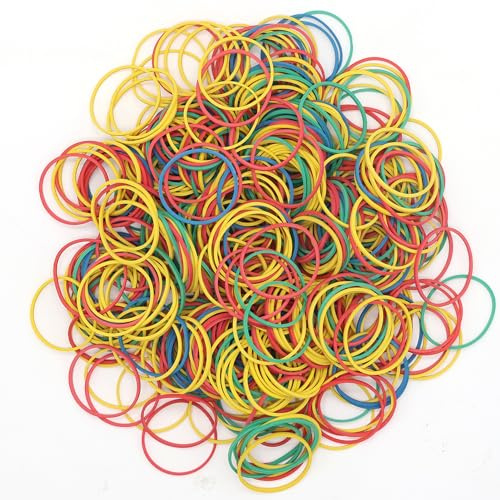 Rubber Bands Coloured Rubber Elastic Bands 500PcsThick Natural Rubber Bands Heavy Duty Strong Elastic Bands for Tie Dye, Hair Home, Pens, Crab,Catapults, Bills, Bank Paper, Office Supplies(38mm)