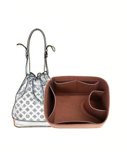 Mit Filz gefütterte Aufbewahrungstasche for LV NanoNoe Rucksack, Taschenaufbewahrungseinsatz, Handtascheneinlage, tragbare Kosmetiktasche(Coffee a,M)