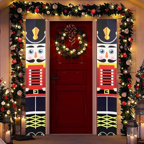 Nussknacker Banners | Elegante Weihnachtsdekoration | Ideal für drinnen und draußen | Maße 1,80 m x 30 cm | Christmas Dekoration Bändern und Haken | OriginalCorner®