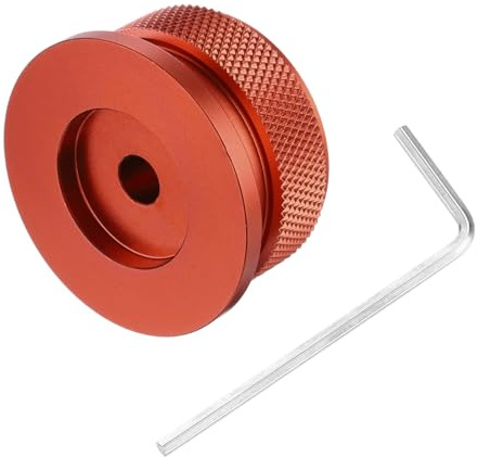 QUARKZMAN 1 Stück Gitarrenknöpfe Metall, Audio-Knopf Drehknopf 6mm x 38mm x 20mm Potentiometer Knöpfe mit Madenschraube für E-Gitarre Bass, Rot