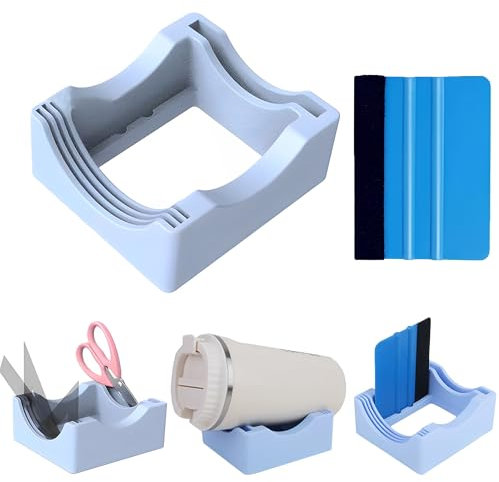 MZSX Small Silicone Cup Cradle, Non-Slip Cup Holder, Handicraft Cup Holder with Scraper, for Crafting Tumblers Use to Apply Decals for Tumblers, for Glass Arts and Crafts, Cup Cradle for Tumblers