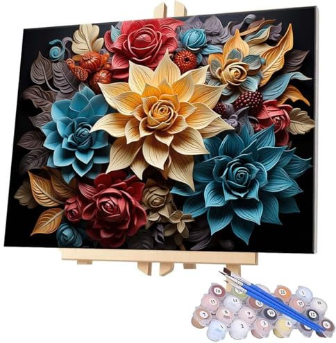 WEISHIWE Malen Nach Zahlen Mandala,40x50cm DIY Malen Nach Zahlen Erwachsene, DIY Kreativ Set für Erwachsene Handgemalt Ölgemälde Kits auf Leinwand Geschenk, Acryl-Malen Nach Zahlen für Wanddeko s-438