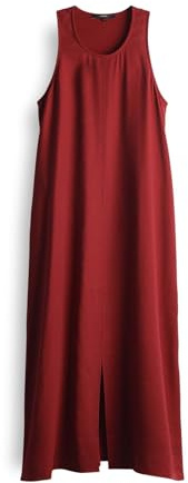 someday Damen Midikleid | Trägerkleid QHILI mit sportlichem Rückenausschnitt Ruby red, 36