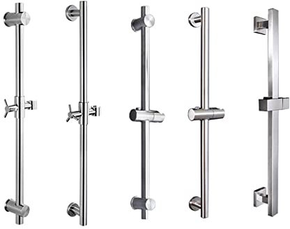 Barre coulissante de Douche pour Salle de Bain, Support de Pomme de Douche réglable en Hauteur, en Acier Inoxydable SUS304, Tige de Levage Ronde et carrée brossée (Couleur : Barre coulissante B