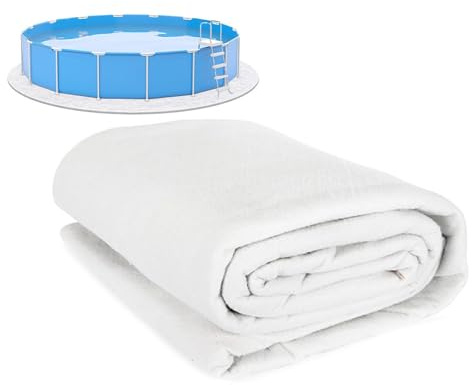 Above Ground Pool Liner Pad, Pool Ground Mat, Pool Ground Sheet Round, Portable Spa Pool Accessories for Outdoor or Indoor(White,12ft)