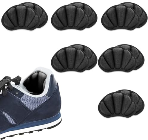 COYUN 6 Paires Coussinets, Protection Chaussure Homme et Femme, Anti-ampoules, Protege Talon Chaussure, Antidérapant, pour l'arrière du Talon Trop Grande, Noir