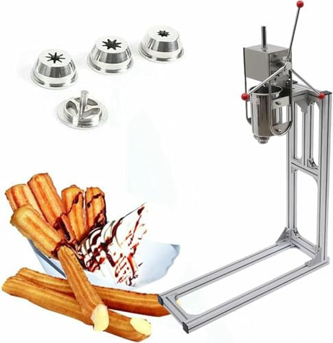 BTOIASYHF Machine à Churros Manuelle Professionnelle en Acier Inoxydable, Machine à Beignets Verticale, idéale pour Les Restaurants familiaux, Les boulangeries et Les pâtisseries.