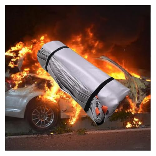 Manta ignífuga de emergencia para coche, manta extintora de fibra de vidrio recubierta de silicona, seguridad de supervivencia en accidentes con vehículos eléctricos o de combustible(4x6m/13.1x19.7ft)