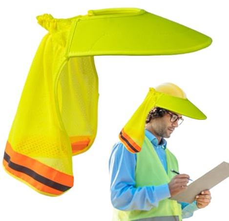 Hitburu Visera Completa para Casco De Seguridad,Visera Protectora Transpirable para Casco | Protección UV Ajuste De Tensión Protección Laboral En Obras