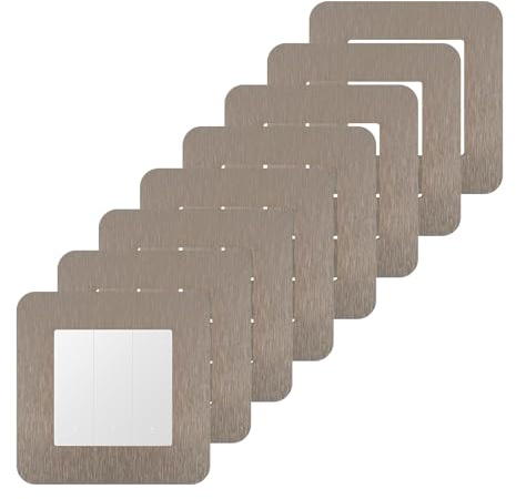 8PCS Light Switch Surrounds,3.38IN Light Switch Cover Plate | Wall Plates for Light Switches,Finger Plates for Light switches,Light Switch Frame Surround for Home Decoration（Champagne）