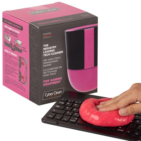 Cyber Clean Gaming rengöringsmedel 160 g – tangentbordsrengöring, dammborttagare, rengöringslera för spelväxel, tangentbord, kontroller, rattar och konsoler