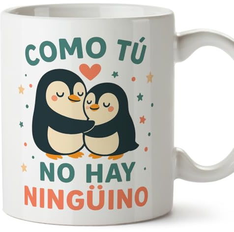 MUGFFINS taza enamorados Como tú no hay ningüino en Español | regalo novio divertido, taza marido graciosa, aniversario, regalos San Valentín, romántico, amor | 330 Ml 11 oz | Pareja v2