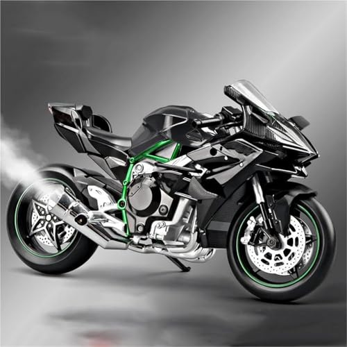 HFMXZHI Modèle réduit de Moto 1/9 pour Kawasaki pour Ninja H2R Modèle De Moto Simulation Cadeau Collection en Alliage Décorations Bureau(Nero)