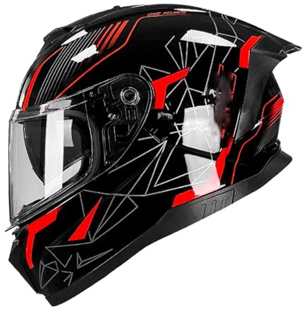 Motorradhelm Integralhelm Für Erwachsene Mit Doppelvisier Retro Motorrad Vollvisierhelm Rollerhelm Full Face Helm Sturz Motorrad Helm Herren Damen ECEDOT Zertifiziert