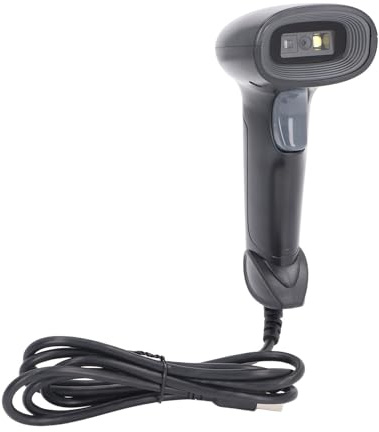 Sxhlseller USB-Barcode-Scanner, Kabelgebundener 1D-2D-QR-Code-Leser für den Einzelhandel Im Lager, Automatisch Erkennende Handinventurpistole mit Speichermodus – Bildschirmscannen