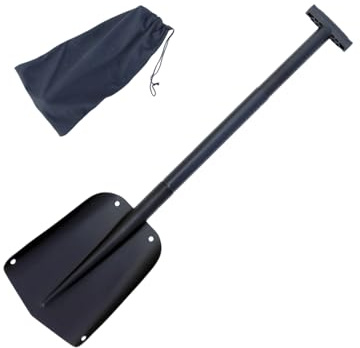 Pelle à neige portable pliable avec prise en main ergonomique pour allée et randonnée, aventure, urgences, utilisation en extérieur portable