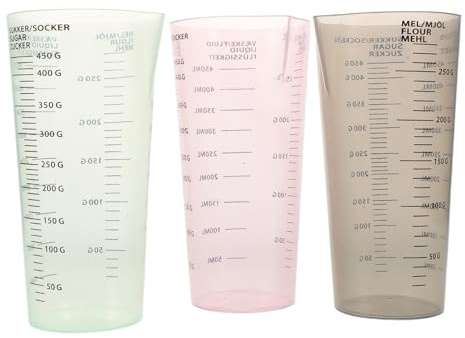 VERDANVERSE Misurino per Bucato Liquido Trasparente con Scala Graduata, Dosatore per Detersivo e Ammorbidente in Plastica, Set da 3 Pezzi Compatto per Lavatrice e Viaggi