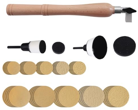 Nudorpn Strumento di levigatura, levigatrice portatile - Lucidatrice per levigatura manuale per levigatrice manuale - Levigatrice artigianale, strumento per levigare il legno con manico lungo in legno