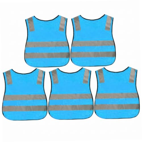 Chaleco reflectante, chaleco de seguridad para niños de alta visibilidad de 5 piezas, Os azul