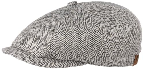 Stetson Hatteras Schirmmütze Fischgrat Mehrfarbig UV-Schutz Made in EU Damen und Herren Sommer Winter schwarz-weiß 61 cm
