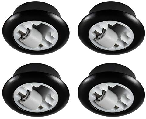 Gedotec Ruota per mobili per forare | Rulli di trasporto senza freno | Ø totale 54 mm | Ruota girevole in plastica | Rullo con portata di 50 kg | Rotella per mobili da far entrare | 4 Pezzi