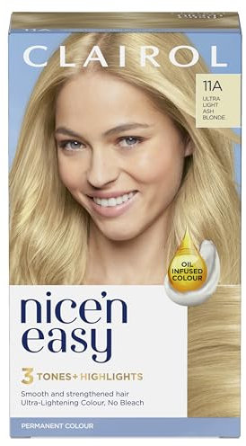 Clairol Nice'n Easy Crème, Natural Looking Oil Infused Permanent Hair Dye, 11A Ultra Light Ash Blonde