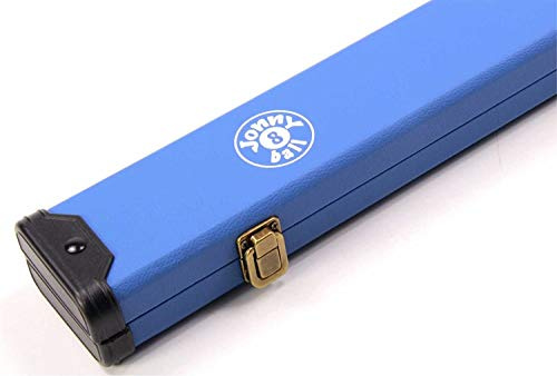 Jonny 8 Ball Luxury Sky Blue 2 Piece Centre Joint Pool & Snooker Cue Case. Padded, Secure Case with Metal Latches.