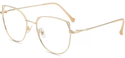 firmoo Computer Brille Damen, Blaulichtfilter Brille ohne Sehstärke Entspiegelte Vollrand Metallbrille Arbeitsplatzbrille, Blaufilter UV Schutzbrille für Bildschirme