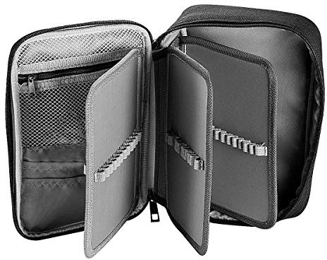 Number-one Large Capacity Pencil Case, 72 Slots Colored Pencil Pouch Bag Portable Pencil Holder Stationery Organizer with Compartments for Office and Travel, Black