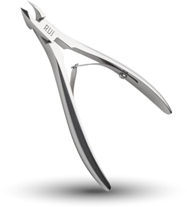 Rui Smiths Nagelhautzange, Profi-Edelstahl, Japanischer Griff, Mirror Finish, Doppelfeder, 5 mm Backe (Half Jaw)