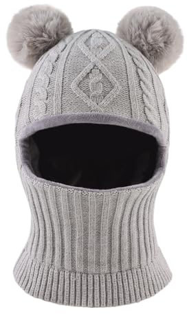 XIAOHAWANG Schlupfmütze Kinder Wintermütze Jungen Warme Strickmütze Mädchen Dicke Kindermützen Winddicht Kälteschutz Mütze für Baby, Kinder
