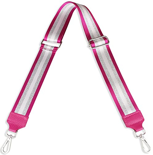 Frentree Schultergurt 5cm breit, Made in Italy, Schulterriemen für Taschen und Handtaschen, verstellbarer Taschengurt für Damen und Herren, DIY Zubehör Streifen Pink