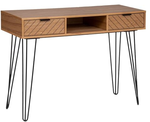 ATMOSPHERA CREATEUR D'INTERIEUR Naomi Konsole mit 2 Schubladen – Holz und Metall – Wohnzimmer-Atmosphäre
