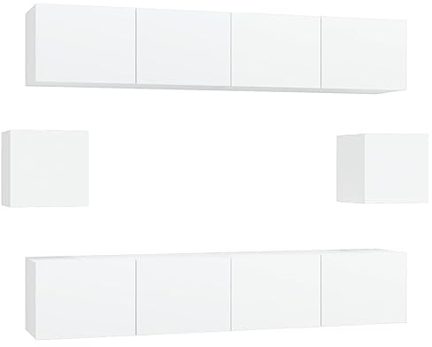 vidaXL 6-TLG. TV-Schrank-Set Weiß Holzwerkstoff