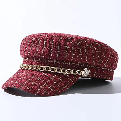 Damen Herren Wintermütze Hut Damenhut Baskenmütze Retro Achteckig Rot Herbst Winter Herbst und Winter Warmer und eleganter Hut