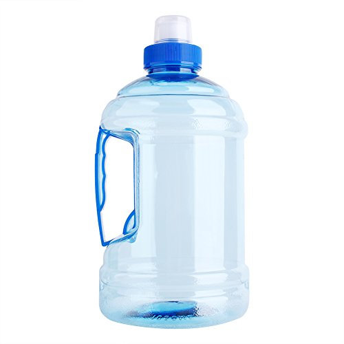 Miskall Bouteille d'eau de Sport pour Animaux de Compagnie, 1 L Portable Bleu sans BPA Fitness Boisson cruche d'eau Bouchon de Bouteille Bouilloire pour Voyage Sport Pique-Nique