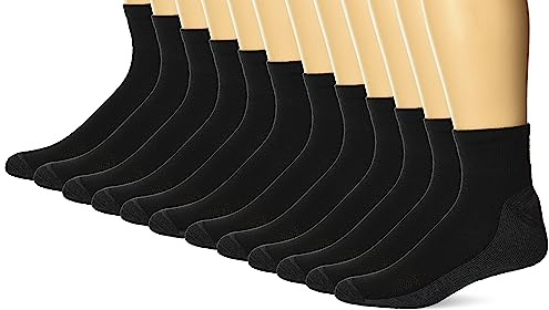 Hanes Mens Socks, X-temp Cushioned Ankle 12-pack, Black - 12 Pack, 12-14 US