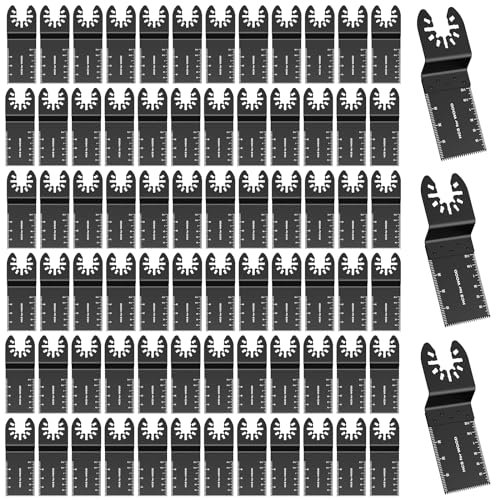 Meff-Mluk 100Pcs Oscillating Tool Blades Professional Universal Oscillating Saw Blades Wood Multitool Blades Compatible with Dewalt, Milwaukee, Makita, Ryobi, Rockwell, Bosch